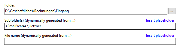 Create an optional subfolder structure