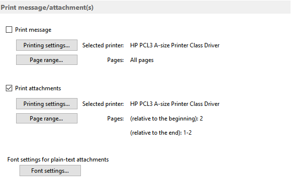 Print settings