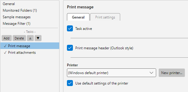 Print message - General