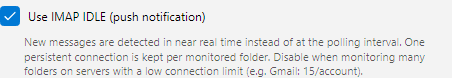 IMAP IDLE - use push notifications