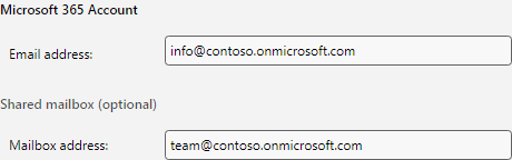 Email address and shared mailbox