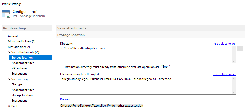 Specifics of the regex result