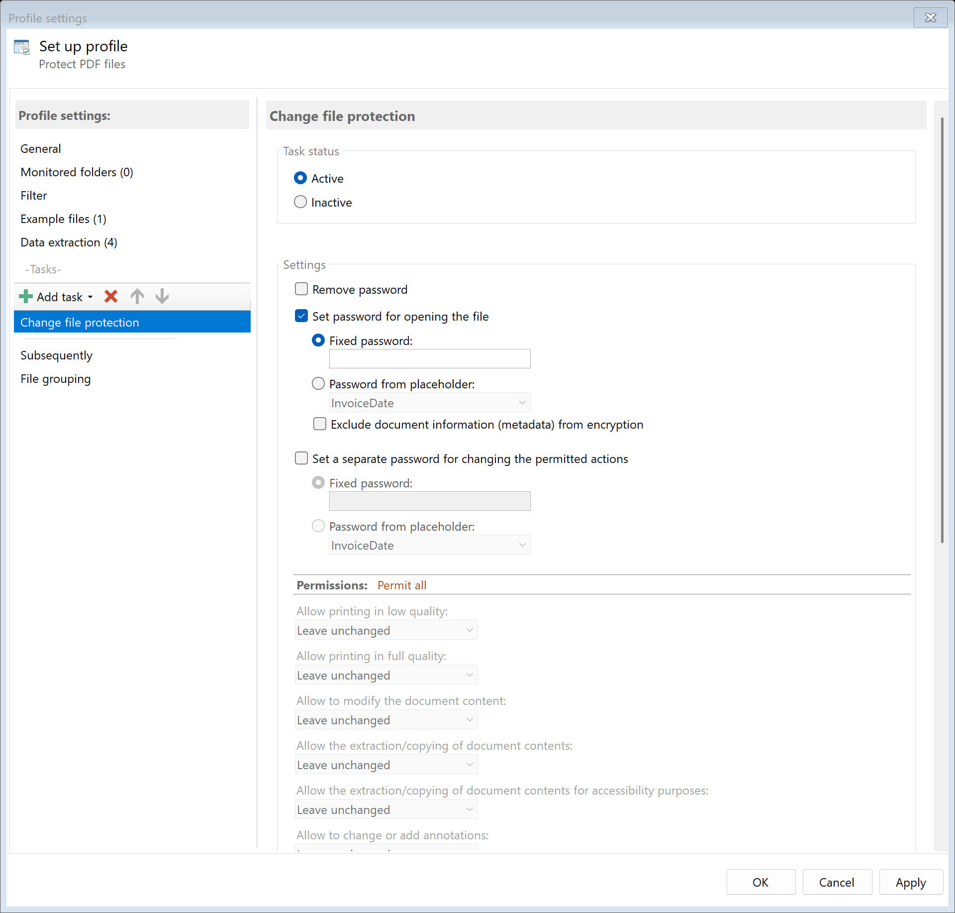 Task: Change File Protection