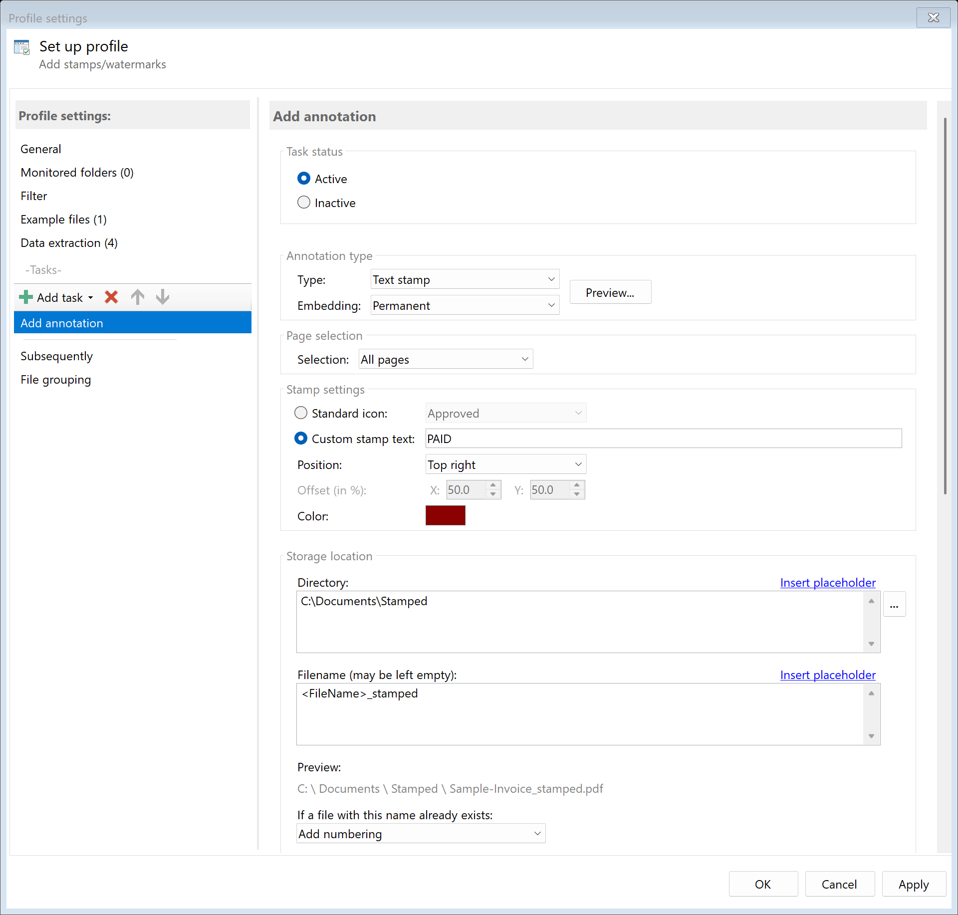 Task: Stamp/Watermark