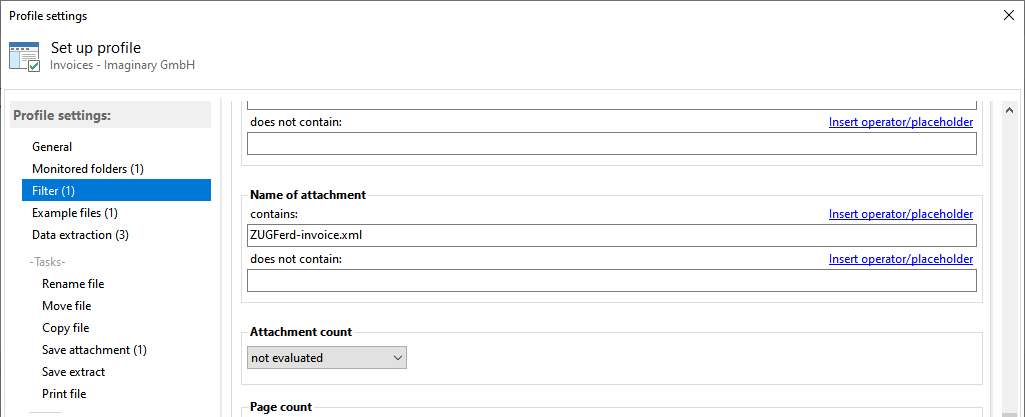 Filter PDF attachments