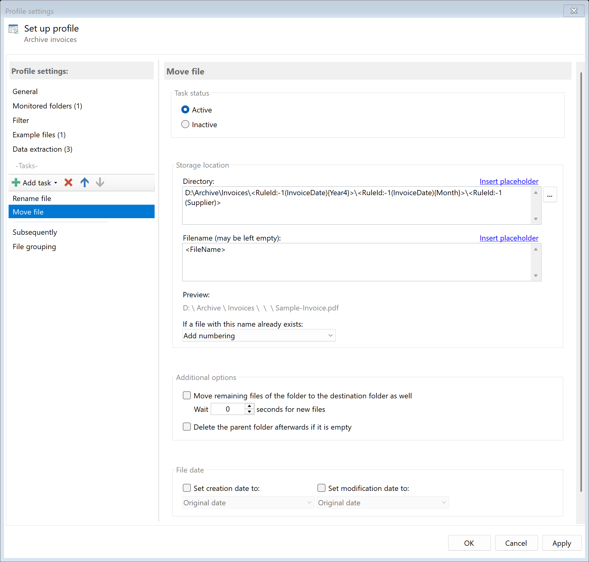 Tutorial - Archive invoices automatically