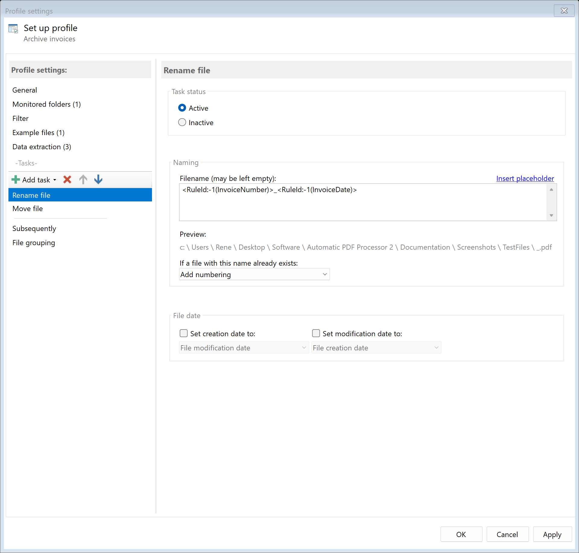 Tutorial - Archive invoices automatically