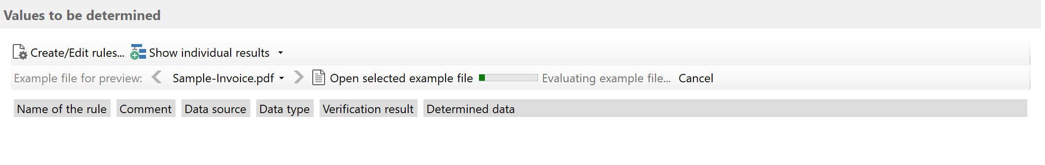 Extraction rules InvoiceNumber, InvoiceDate and Amount