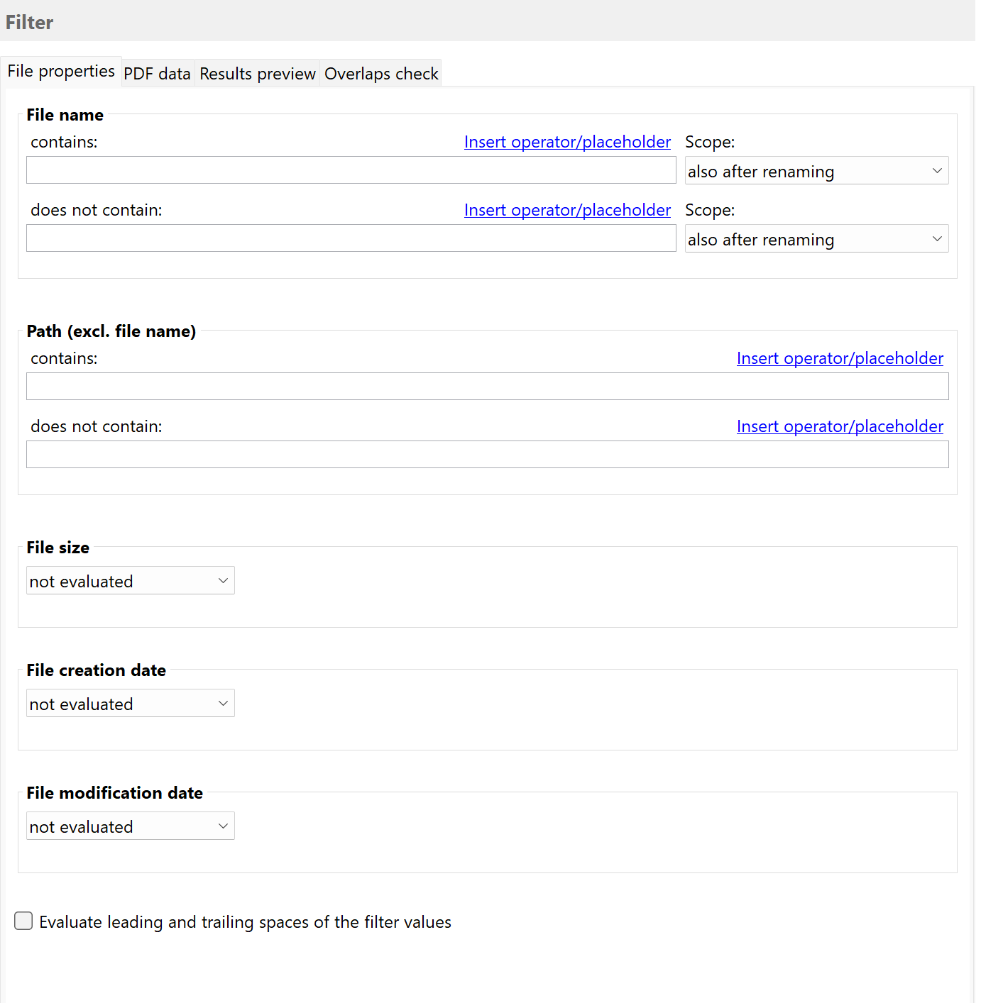 Filter PDF attachments